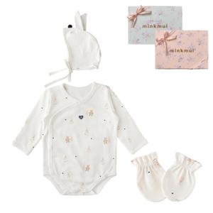 M밍크뮤D 25FW (WH)프렌즈모달배내바디슈트 손싸개 보넷세트 (35A700400106)