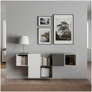 이케아 에케트 수납장+도어+선반1 화이트 35x35x70cm 수납장 벽수납장 도어
