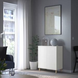 이케아 에케트 수납장+도어2 선반1 화이트 70x35x70cm 수납장 벽수납장 도어