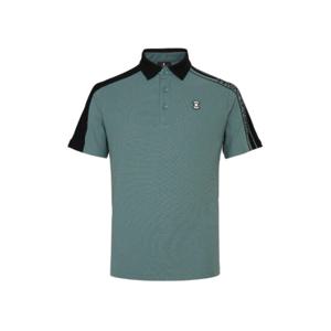 와이드앵글골프반팔티 KQJ WMU25251K3 CO 스웨터 배색 반팔 폴로 티셔츠 M (Olive)