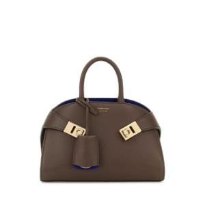 SALVATORE FERRAGAMO Mud leather mini Hug handbag 215975781703 CLAYLAPIS