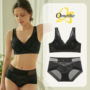 오모떼 수피마 더블쉐이핑 25차 브라팬티(OMDLBR25_2S) 2종/블랙