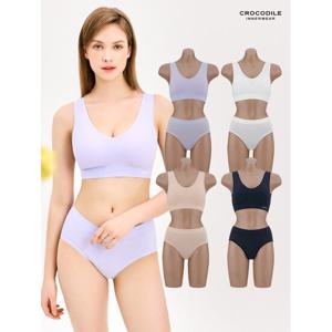 [크로커다일 이너웨어](4세트) 25SS 심리스 퓨징 감탄브라 8종(브라4+팬티4)
