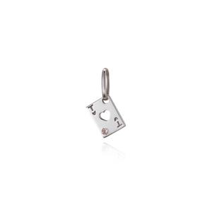 [티르리르] 14K 화이트골드 럭키카드 0.01ct 다이아 펜던트 TPJK4W00286MD