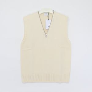 꾸레쥬 24FW 버진울 V넥 니트 남성 조끼 324MPU180FI0036 0079