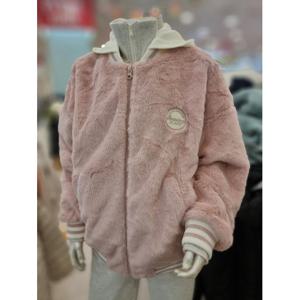 주)소이 세이브존01 소이주니어 겨울 핑크 밍크 퍼  탈부착 여아 키즈후드점퍼 22W0158