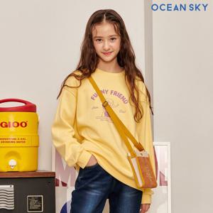 [오션스카이] 여아 벨벳 아트웍 기모 맨투맨 티셔츠-AFJG5166D06