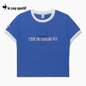 [르꼬끄]우먼스 링거 반팔티 QQ122TRS31 BLU 여성 티셔츠