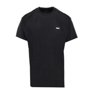 오베이 블랙 로고 프린트 반팔 티셔츠 22MC0001304 BLK