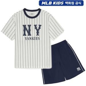 MLB키즈 [7AS1V0853-50NYS] 바시티 스트라이프 티셔츠 세트