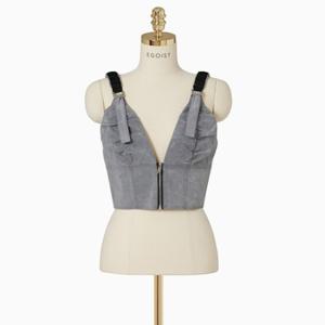 [에고이스트] [HERITAGE] V넥 셔링 포인트 크랙 숏 베스트 ER2WV360