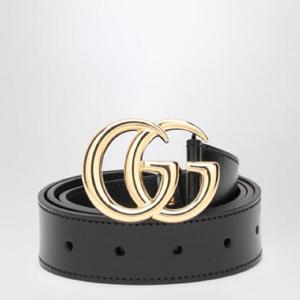 GUCCI 더블 GG 버클이 달린 검은색 벨트 4145160YA0G/XH_GUC-1000