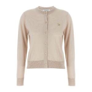 메종키츠네 아이보리 자수 로고 가디건 MW00507 KT10360134