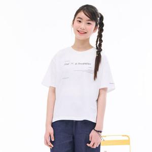 [오션스카이]여아 레터링 그래픽 반팔 티셔츠-EBJG5893D01