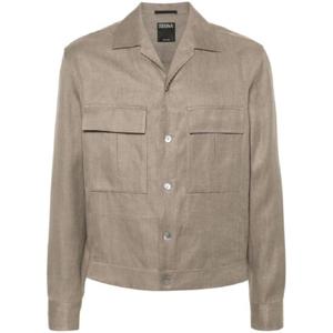 25 SS Zegna 리넨 긴소매 오버셔츠 UDV13A7SOT41 TP432235067