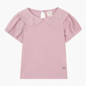 치크 CKRA2543G 레이스 카라 반팔티