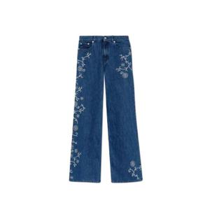 Kenzo 플로럴 자수 와이드 레그 진 FE62DP2176Y3 DS TP942391344