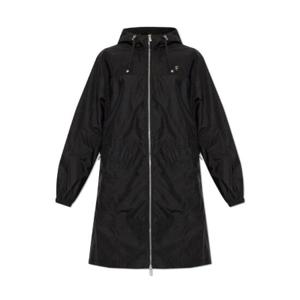 버버리 로고 플라크 후드 드로스트링 트렌치 코트 8104998A1189 BLACK TP934690510