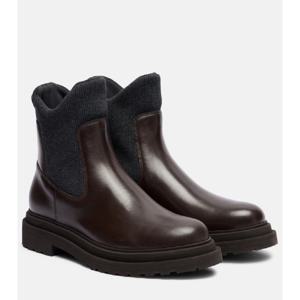 Brunello Cucinelli 레더 삭스 부츠 P01058318