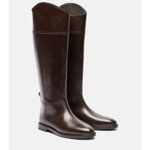 Brunello Cucinelli Monili 레더 니하이 부츠 P01058323