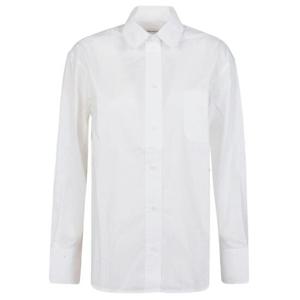 빅토리아 베컴 로고 자수 곡선 밑단 셔츠 1124WSH005237A0 WHITE TP935935958