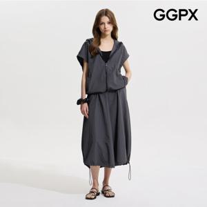 GGPX  후드 집업 베스트 앤 스커트 투피스 (GP6ST007F)