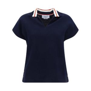 Thom Browne 크리켓 스트라이프 반팔 폴로 셔츠 FJP079AJ0068 415 TP943418068