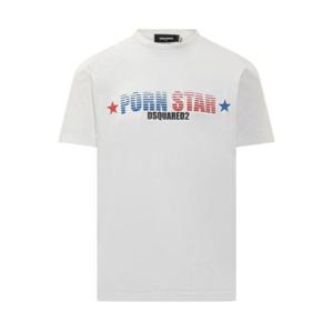 Dsquared2 슬로건 프린트 크루넥 티셔츠 S71GD1408S23009 100 TP943994295