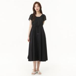 플라스틱아일랜드  (PR2WO511) 메쉬 레이어드 스트링 원피스