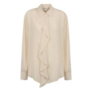 빅토리아 베컴 러플 디테일 커브드 헴 블라우스 1224WSH005505A IVORY TP944233208
