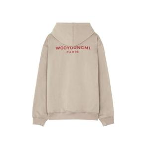 우영미 레드 백로고 후드 스웨트셔츠 베이지   22SS W221TS31726E