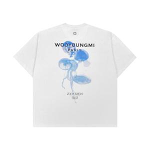 우영미 야광 젤리피쉬 백로고 티셔츠 화이트   24SS W241TS05715W