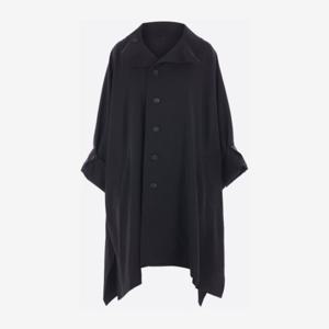 요지야마모토 블랙 오버사이즈 하이 칼라 코트 FMC51100 BLACK