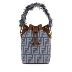 FENDI Embroidered denim Mon Tresor bucket bag 8BS093AUT4 F1SXQ