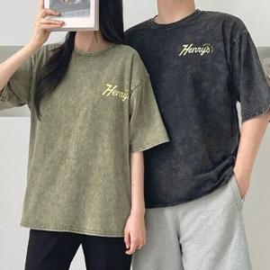 남녀 라피얼 피그먼트 프린팅 반팔티 SD250515 남성 솔리드남
