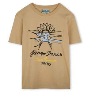 [겐조키즈][SUN FLOWER] 겐조 썬플라워레터링 베이지 반팔티셔츠 Z255AFT422