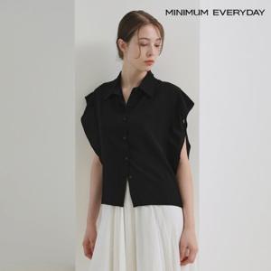 [미니멈][미니멈 에브리데이]시어 박시핏 카라 버튼 블라우스 (EB2BA069D)