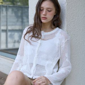 [아워호프] Ines Flower Crochet Cardigan - White [H25SM2-KN05-WHI]