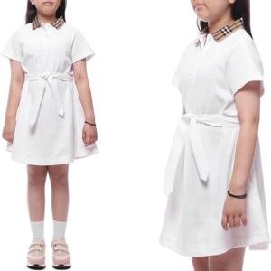 [버버리]25SS 체크 카라 폴로 원피스 (8105586 WHITE 25S)