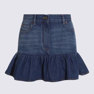 발렌티노 데님 러플 헴 미니 스커트 7B3DD20L 9KH558