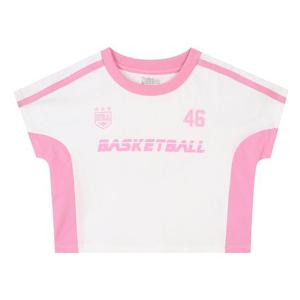 [NBA KIDS]NBA 여아 컬러블록 반소매 크롭티셔츠(K242TS660P)