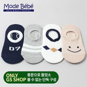 [주크(JOOC)] C스마일맨망사 덧신 4켤레 세트 유아 아동양말