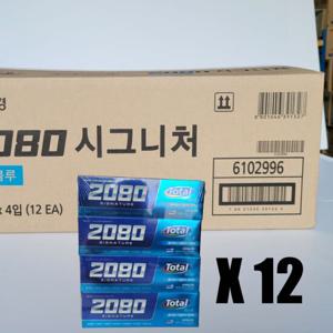 상쾌한 애경 2080 시그니처 치약 토탈블루 (125gx4입) 12개 청결