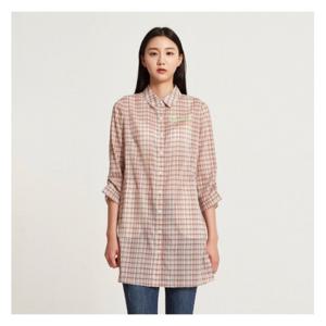 [올리비아로렌]레터링 프린트 체크 셔츠__VOCNLWF7191
