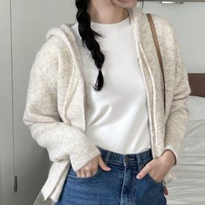 샵앤) 여성 알파카 후드 베이직 가디건 SIU-WCD-3687-베이지