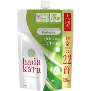 하다카라 (하다카라) 바디 소프, 스무스 필 타입, 그린 시트러스 향, 리필용, 라지 사이즈, 750ml