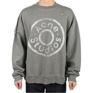 아크네 스튜디오 24FW 공용 프린트 로고 맨투맨 모스그린 CI0179 BCA