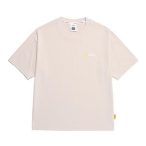 내셔널지오그래픽 N255UTS909 세미오버핏 수피마 반팔 티셔츠 OAK BEIGE