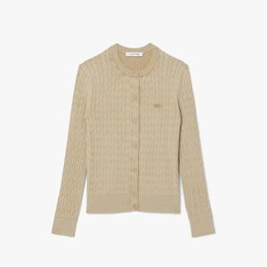 [시즌오프 30% 인하] 라코스테 공식 여성 가먼트 다잉 케이블 긴팔 가디건 AF9584-55G 02S