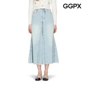 [지지피엑스]수술 플레어 데님 롱 스커트 (GP4SK002F)